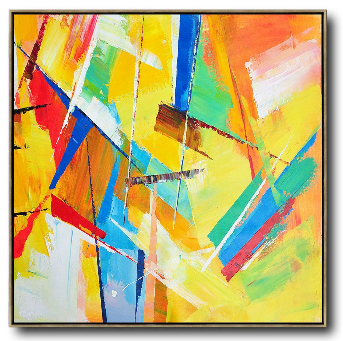 Hand-painted oversized Palette Knife Painting Contemporary Art on canvas, large square canvas art - Art Projects Large